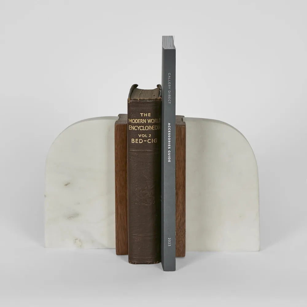 Florabelle - Shira Marble Bookends White