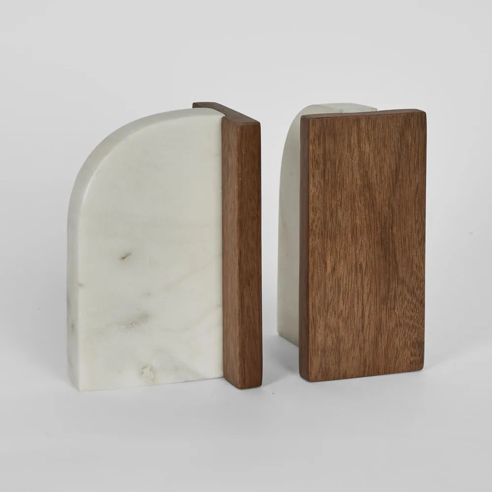 Florabelle - Shira Marble Bookends White