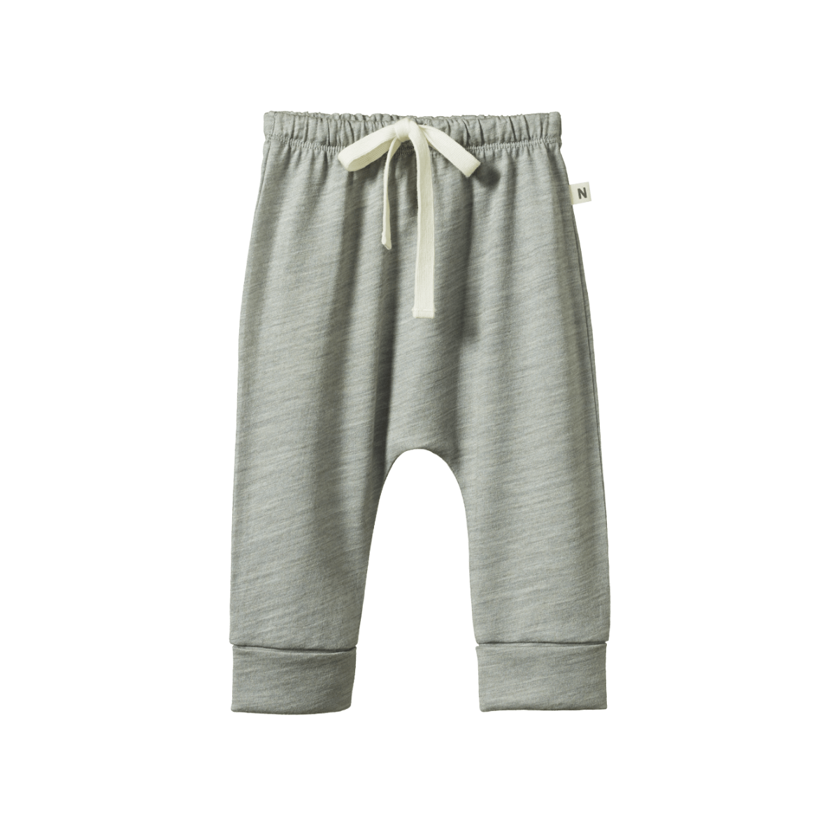 NATURE BABY - Merino Essential Drawstring Pants - Light Grey Marl