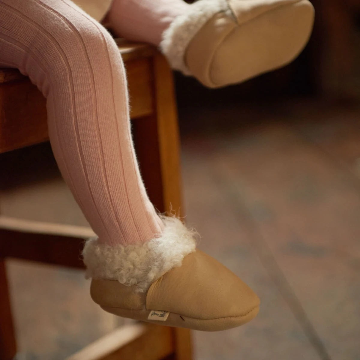 NATURE BABY - LAMBSKIN BOOTIES - Cream