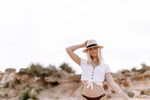 Load image into Gallery viewer, Makers &amp; Providers Panama Hat-  Fray- Sand
