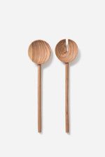 Load image into Gallery viewer, Asili x Citta Salad Servers S/2 Olive Wood 28.5cmh
