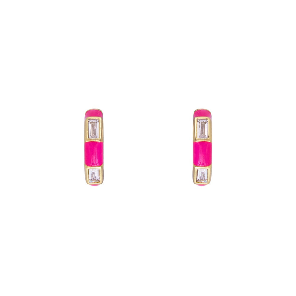 Fairley - Neon Pink Midi Hoops