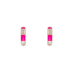 Load image into Gallery viewer, Fairley - Neon Pink Midi Hoops
