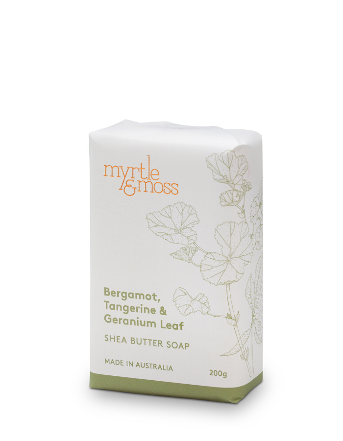 Myrtle & Moss - Shea Soap: Bergamot, Tangerine & Geranium Leaf 200g
