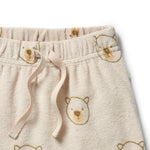 Load image into Gallery viewer, WILSON &amp; FRENCHY Organic Terry Tie Front Short BEARY CUTE
