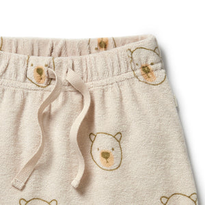 WILSON & FRENCHY Organic Terry Tie Front Short BEARY CUTE