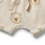Load image into Gallery viewer, WILSON &amp; FRENCHY Organic Terry Tie Front Short BEARY CUTE
