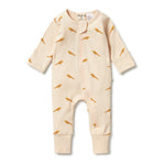 Load image into Gallery viewer, WILSON &amp; FRENCHY -  Organic Zipsuit with Feet - Birdy Floral
