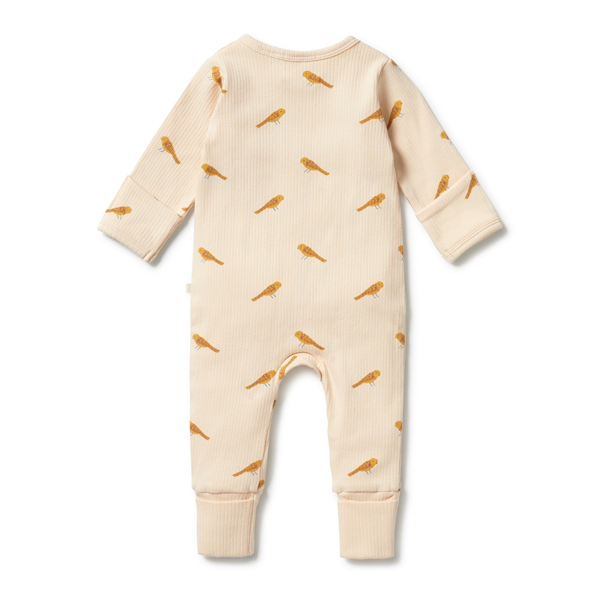 WILSON & FRENCHY -  Organic Zipsuit with Feet - Birdy Floral